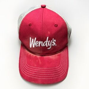Wendy's Hat Employee Official Logo Sad Relaxed One Size SnapBack Cap Hat